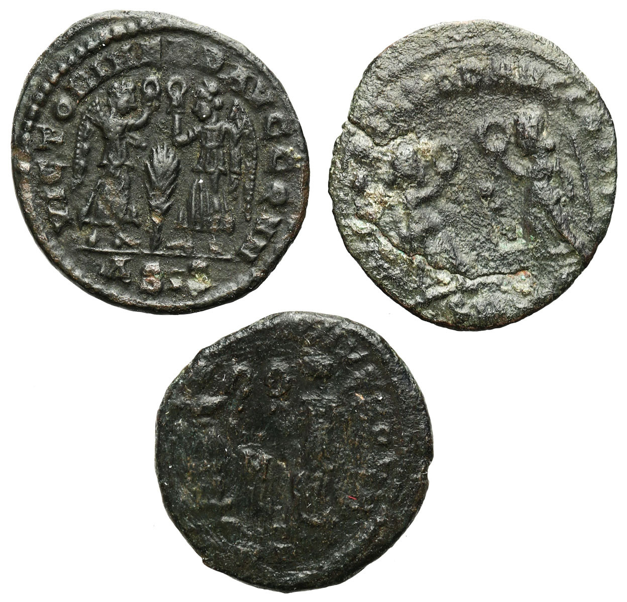 Cesarstwo Rzymskie, Lot 3 sztuk follisów Konstancjusz II 337-361 n. e.